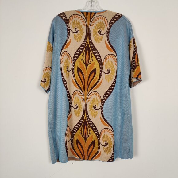 Zara Women's Mini Knit Dress Size Small Oversized Abstract Bohemian Art-to-Wear - Picture 2 of 8